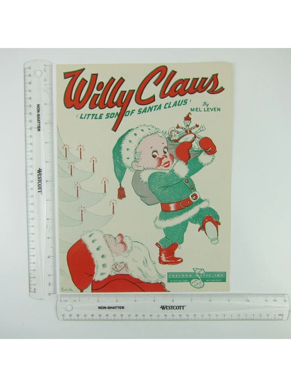 Sheet Music Christmas Willy Claus Little Son Santa Claus Mel Leven Vintage 1952